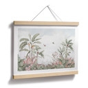 Plakat Tropikalna sielanka z kolibrem niebieski - Bloomery Decor