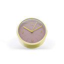 Wecker in Gold-Optik mit Rosa - Rund Ø11 cm