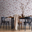 Tapet, non-woven blomstertapet Flora grå, brun