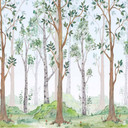 Skovblomst tapet i gråbrun - non-woven tapet Designwalls 2 - 2,55 x 3,5 m
