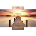 3 stykke lærredstryk, Jetty Lake Sunset