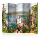 Paravent Séparation de pièce - Paradis caché , 5 pièces - 225x172 cm