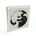 Træ dekoration blok Katte Ying & Yang - Tunaboylu