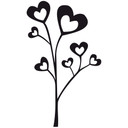 Wallsticker Hjerteformet Blomster