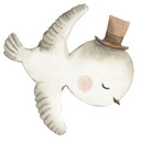 Wallsticker fugl med høj hat