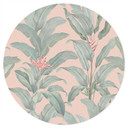 Naklejka na ścianę Urban Jungle Tropical Leaves Pink - Bloomery Decor - Round