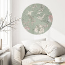 Naklejka na ścianę Żurawie w kolorze zielonym - Bloomery Decor - Okrągła