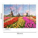 non-woven tapet Zaanse Schans landskabshave fototapet Designwalls i farvet og brun 