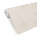 Tapet med geometrisk mønster - abstrakte halvcirkler i blød beige - Bloomery Decor