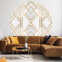 Fredriksson - Art Deco: Złota geometria - Fototapeta okrągła - tapeta flizelinowa/tapeta flizelinowa
