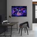 Canvasbillede, Neon spilkonsol gamer