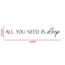 napis 3D "All You Need Is Sleep" - Dekoracja drewniana z płyty MDF do stylowej sypialni