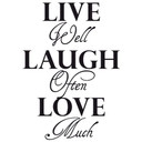 Sticker mural - Live - Laugh - Love