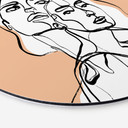 Vægcirkel Line Art-portræt af to kvinder - Treechild – print på aluminium (Alu-Dibond)