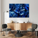 Canvasbillede, Blå glasblomster 3D