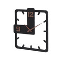 Holz-Wanduhr | MDF | mattschwarz, quadratisch, 40x40 cm