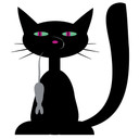 Wallsticker Sort kat med mus 2