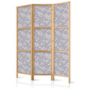 Japanischer Paravent, Raumteiler freistehend, Trennwand - Tiny Light-Beige Fish: Oceanic Depths