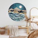Tableau sur alu-Dibond rond SpaceFrog Designs - Bleu indigo