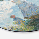 Billede Monet - Kvinde med parasol - Madame Monet og hendes søn - rund – print på aluminium