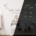 Wallsticker Twinkle Twinkle little star som er selvoplysende i mørke - vægprint