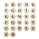 Hexagon - Holz Buchstabensteine florales Alphabet