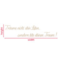 Holz-Deko 3D Schriftzug Träume nicht dein Leben... - Pappel