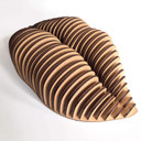 3D-vægdekoration med kyssende mund - 40x23 cm