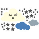 Muursticker set Slapende Wolken en Sterren