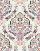 Fototapet med motiv boho ornament i pastell med blommig medaljong 3,4 x 2,65 m