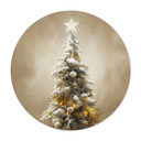 Plakat ze złotą choinką - Treechild - Round