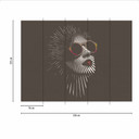 Fototapet FaceOfAWoman1 i grå rød - non-woven tapet Designwalls 2 - 2,55 x 3,5 m