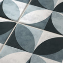 Naklejki na płytki Abstract Flower Pattern - niebieskie - zestaw 12 sztuk