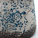 Vintage Pflanzentopf Beton mit Blumenmuster 14,5x14,5 cm