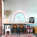 Muursticker Regenboog Roze, Turquoise