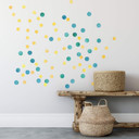 Muursticker set stippen - Turquoise (50 stickers)