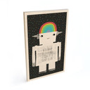 Obraz drewniany tęczowy robot Sleep Laugh Create - Treechild