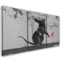 3 stykke lærredstryk, Banksy Street Art Rat