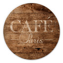 Obraz drewniany Café Paris - okrągły
