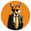 Naklejka na ścianę Cool fox in a suit - Magnusson - Round