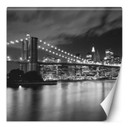Fototapete, New York Brooklyn Bridge bei Nacht beleuchtet