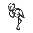 Akrylowa dekoracja Line Art - Flamingo