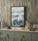 Non-woven tapet med træstruktur brun, beige trælook
