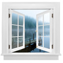 3D Wallsticker vindue firkantet - Lindsten - Moody Morning