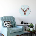 Hexagon Dibond Loose - Cherry Blossom Deer