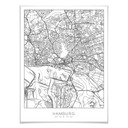 Plakat mapa miasta Hamburg