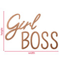 drewniany napis 3D - Girl Boss - mahoń