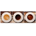3-delt lærredsprint, kaffekopper
