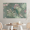 Akrylbillede Påfugl i tropisk have på mosaik - Bloomery Decor