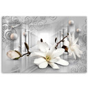 Canvasbillede, Blomster i en tunnel 3D kugler